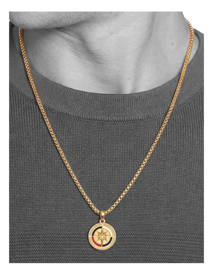 Gold Steel Men's Pendant Necklace image 3