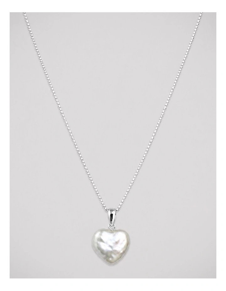 Heart Pearl Silver Pendant image 1