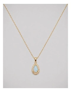 Lab Grown Opal Teardrop Pendant