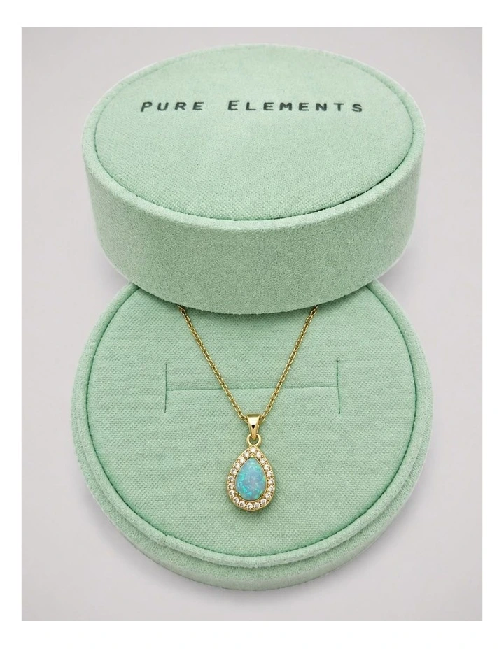 Lab Grown Opal Teardrop Pendant image 2