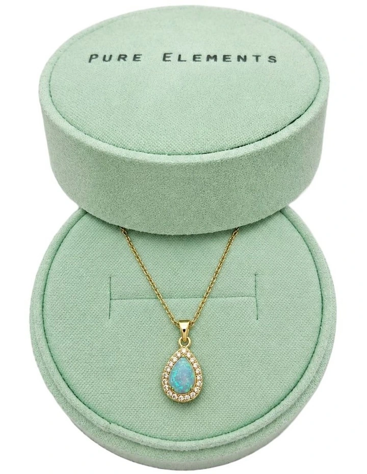 Lab Grown Opal Teardrop Pendant image 2