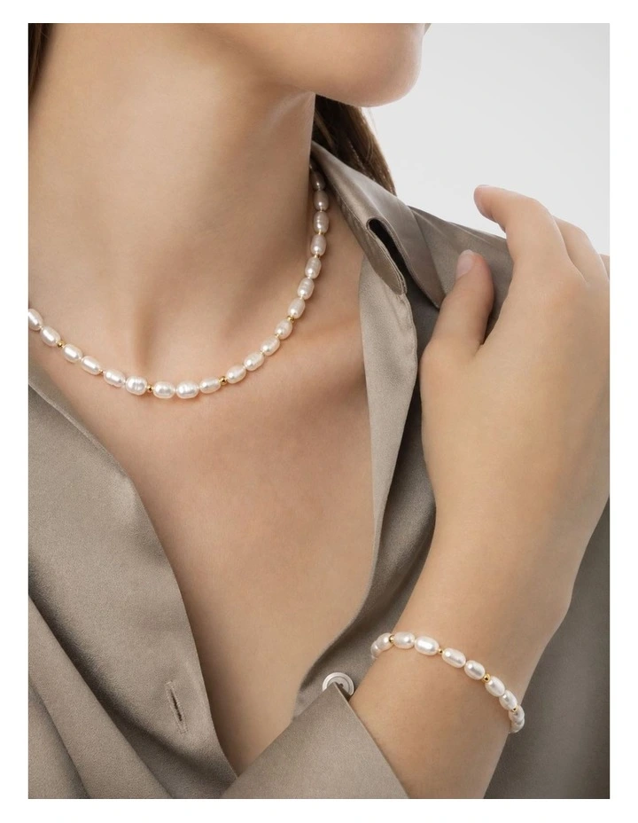 Baroque Freshwater Pearl Gold Necklace image 2