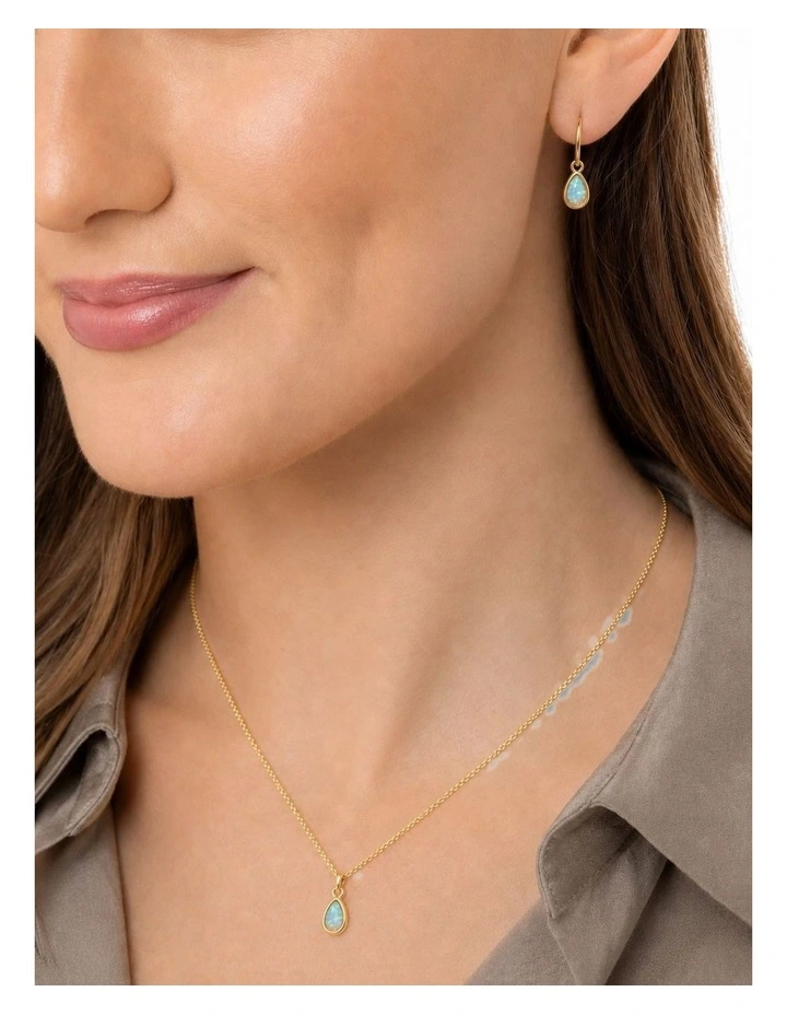 Lab Grown Opal Dainty Pendant image 3