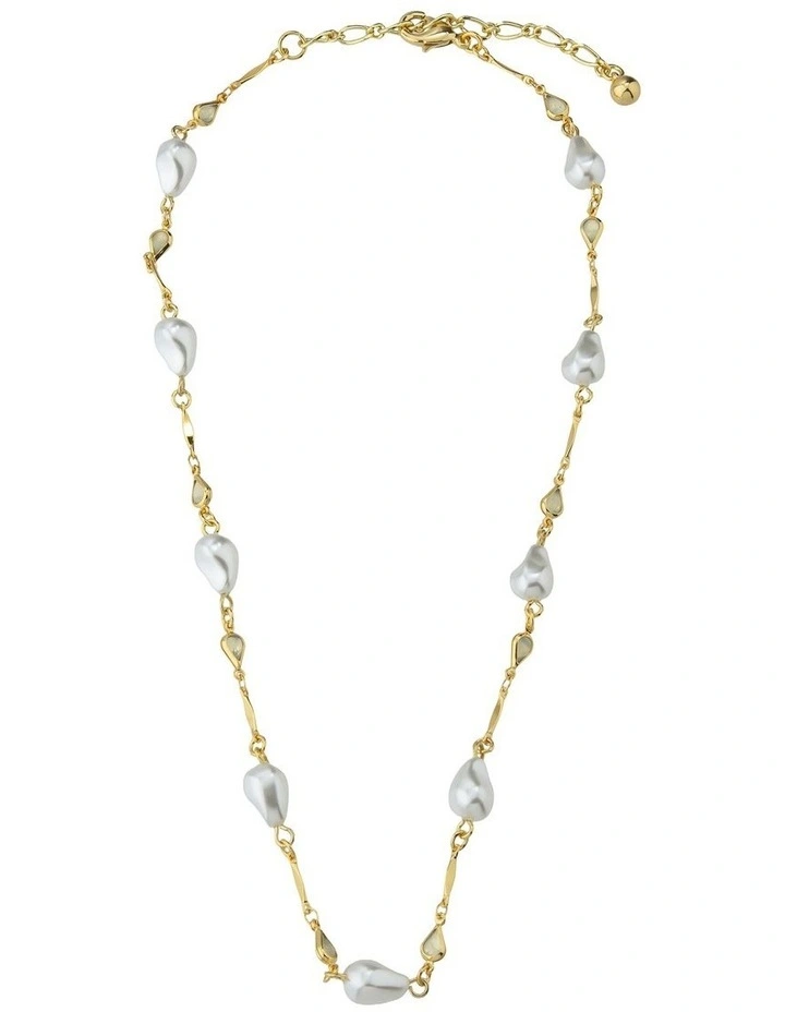 Gregory Ladner Baroque Pearl Chain Necklace GJNF010M in Gold image 1