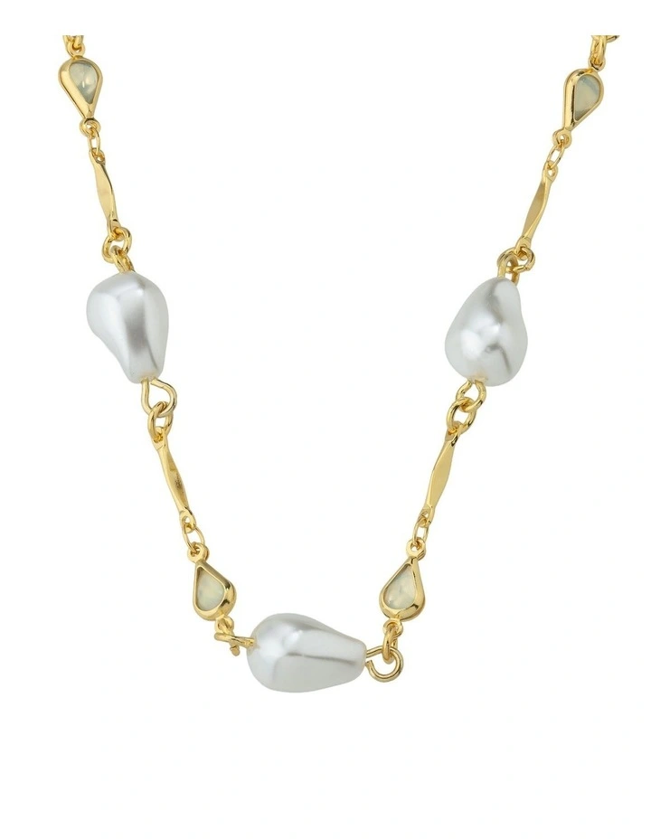 Gregory Ladner Baroque Pearl Chain Necklace GJNF010M in Gold image 2