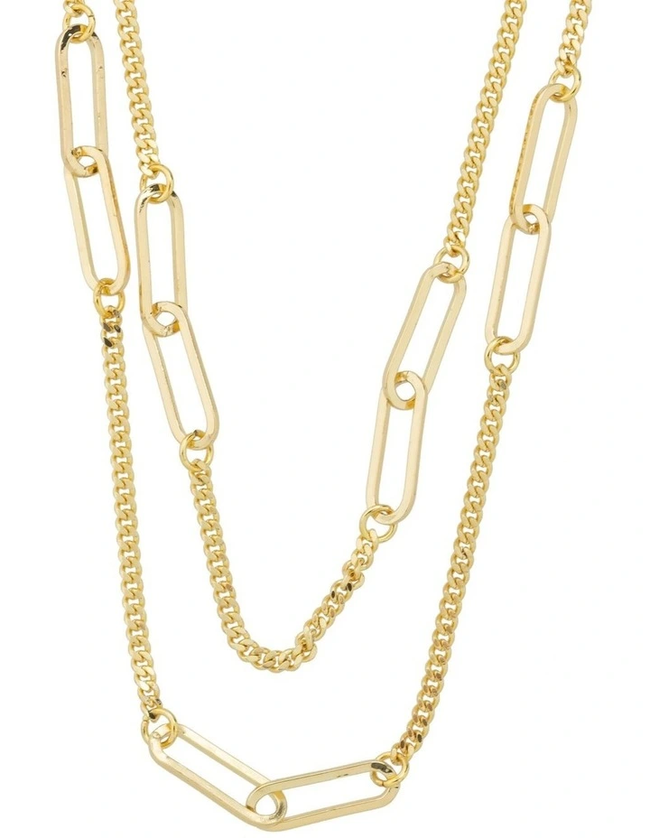 Gregory Ladner Long Link Layered Chain Necklace GJNF011M in Gold image 2