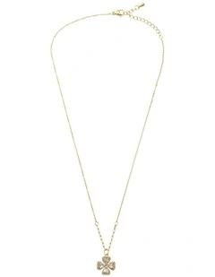 Gregory Ladner Fine Chain CZ Clover Necklace GJNF013M in Gold