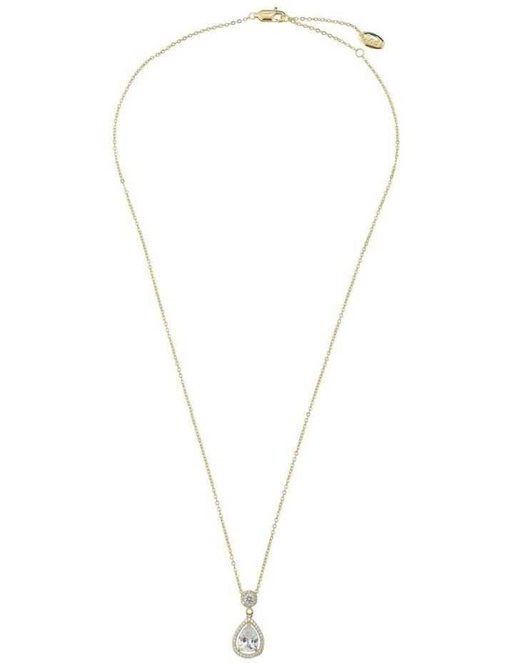 Gregory Ladner Pear CZ Pendant Necklace GJNF015M in Gold image 1