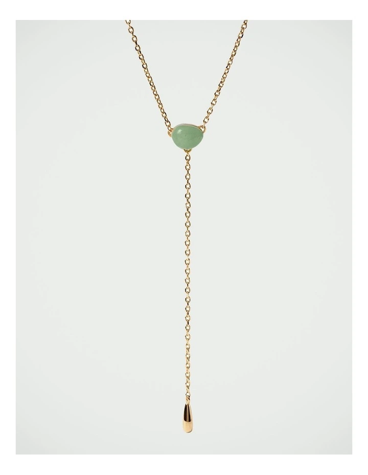 PDPAOLA Green Aventurine Stella Necklace COB1-C77-U Gold image 1