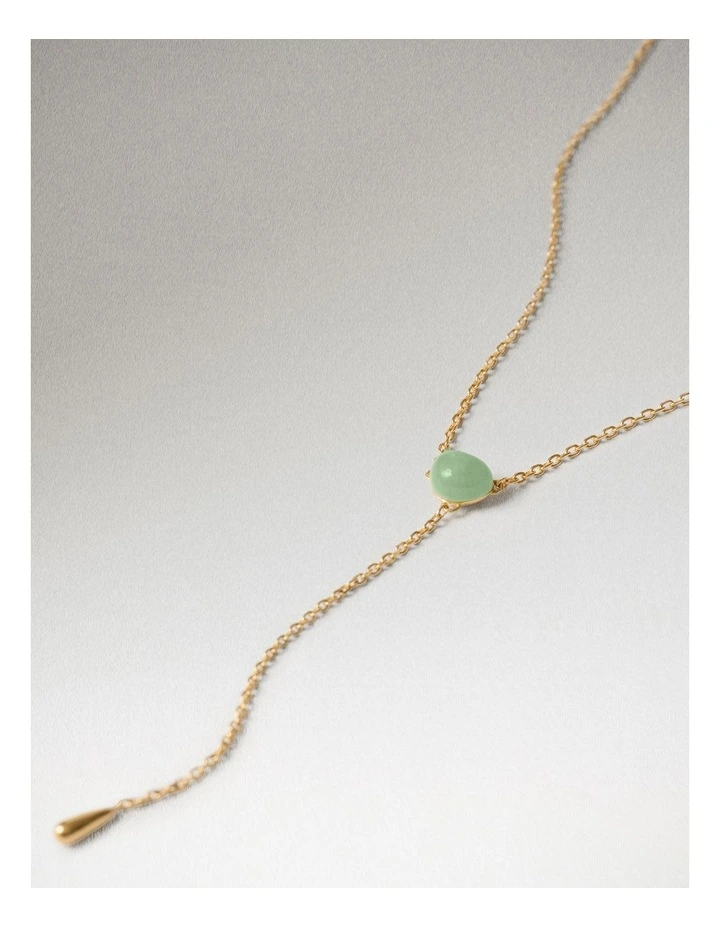 PDPAOLA Green Aventurine Stella Necklace COB1-C77-U Gold image 3