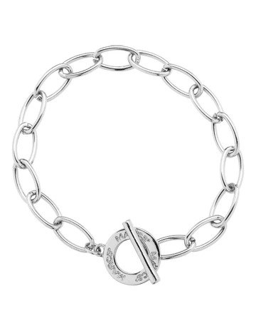 Signature Logo Toggle Bracelet in Silver