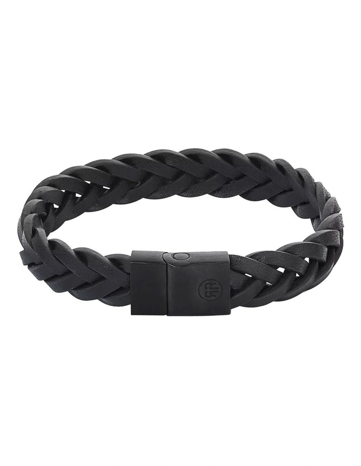 Full Metal Braided Bracelet in Black image 1