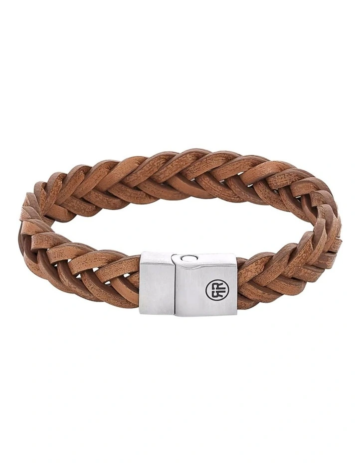 Full Metal Braided Bracelet in Cognac Matt image 1