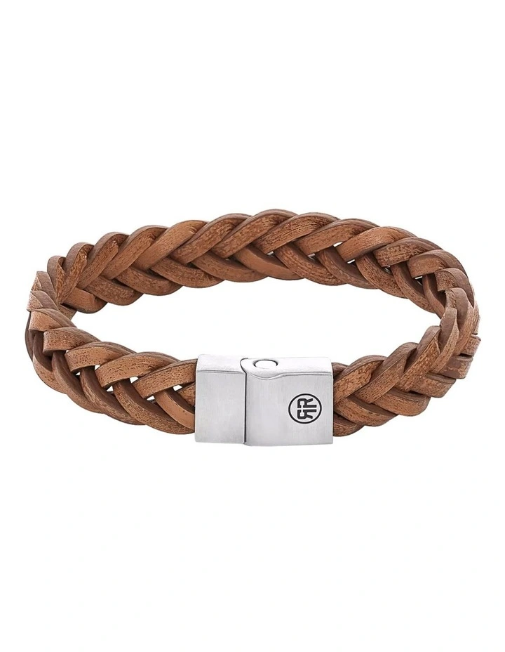 Full Metal Braided Bracelet in Cognac Matt image 2