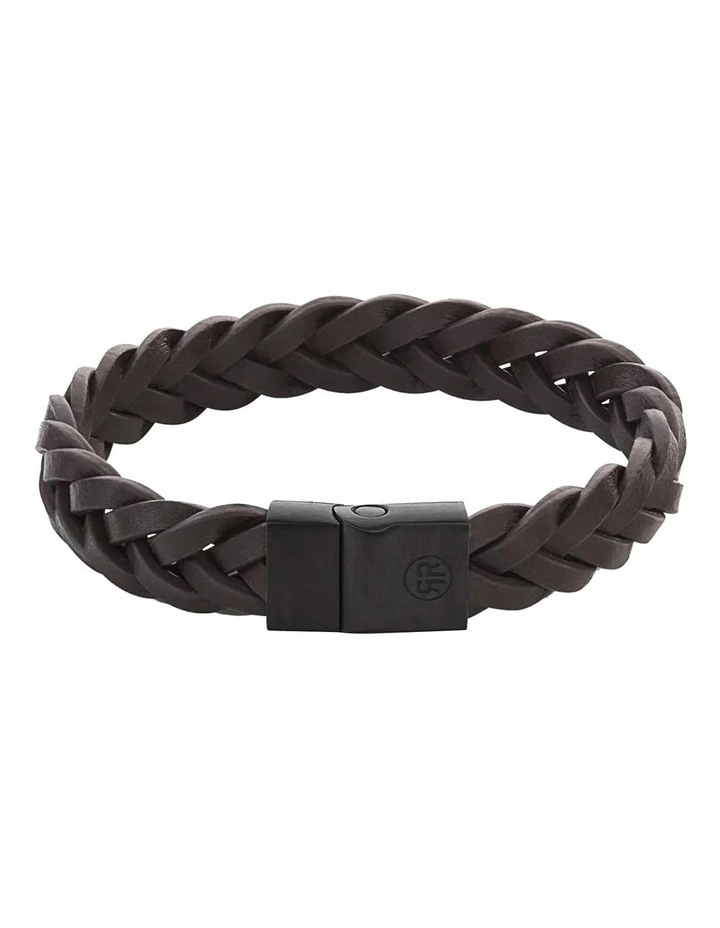 Full Metal Braided Bracelet in Brown/Black image 1
