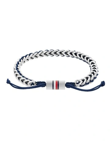 Jewellery Stainless Steel Nylon Cord Rope Bracelet in Blue 2790511