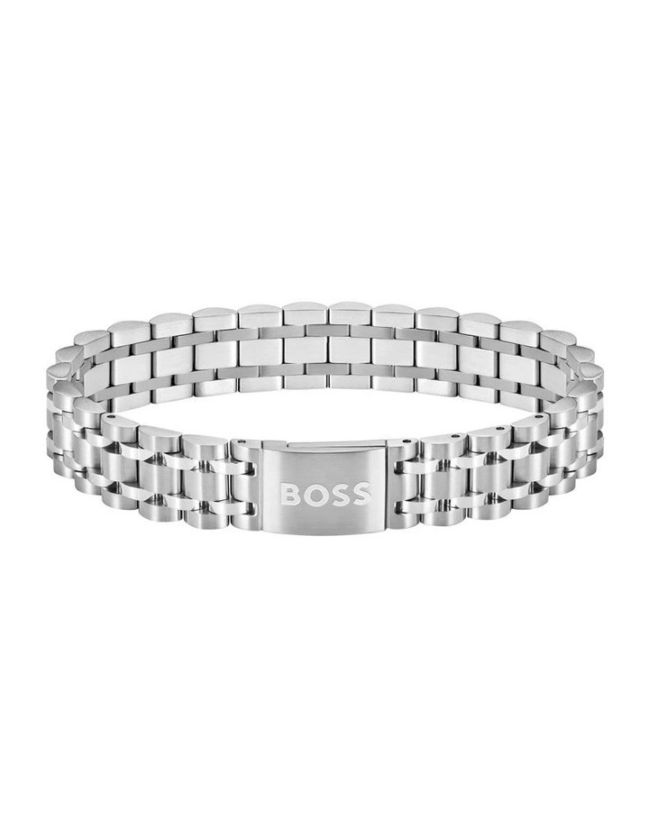 Stainless Steel Link Bracelet in Silver image 1