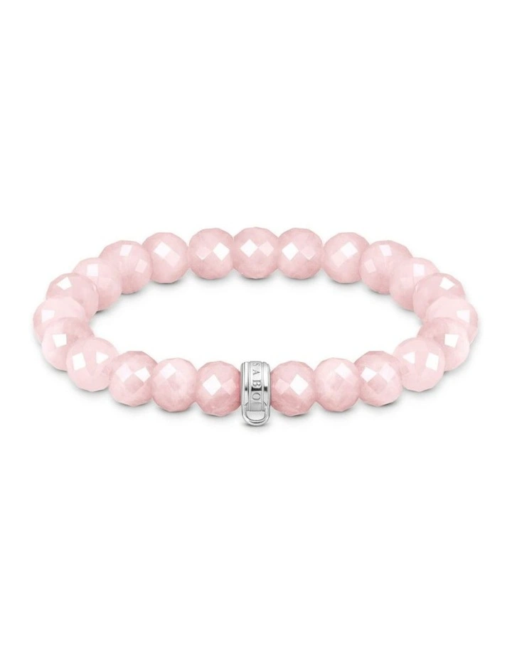 Charm Club Quartz Stretch Bracelet 17cm in Pink image 1