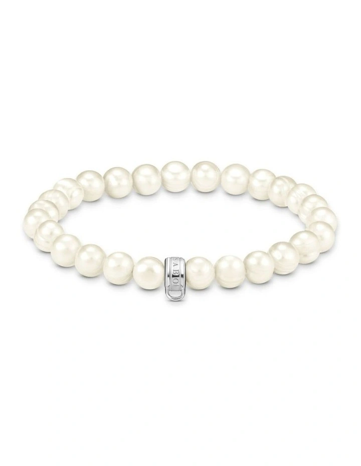Charm Club Freshwater Pearl Stretch Bracelet 17cm image 1