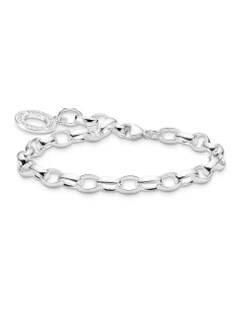 Chunky Belcher Charm Bracelet 20cm in Silver