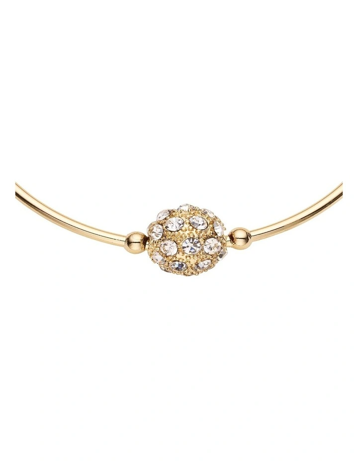 Band Bangle with Crystal Ball in Gold image 5