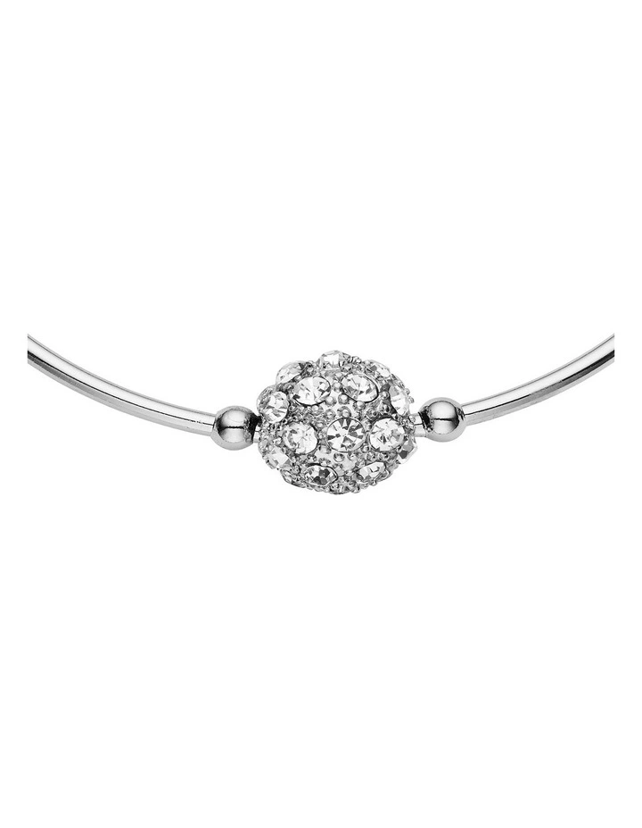 Band Bangle with Crystal Ball in Silver image 5