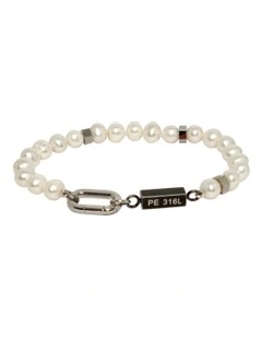 Statement Pearl Bracelet in White