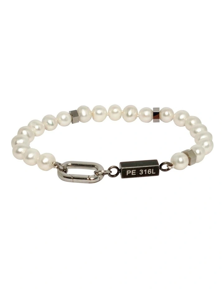 Statement Pearl Bracelet in White image 1