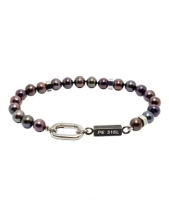 Statement Pearl Bracelet in Black