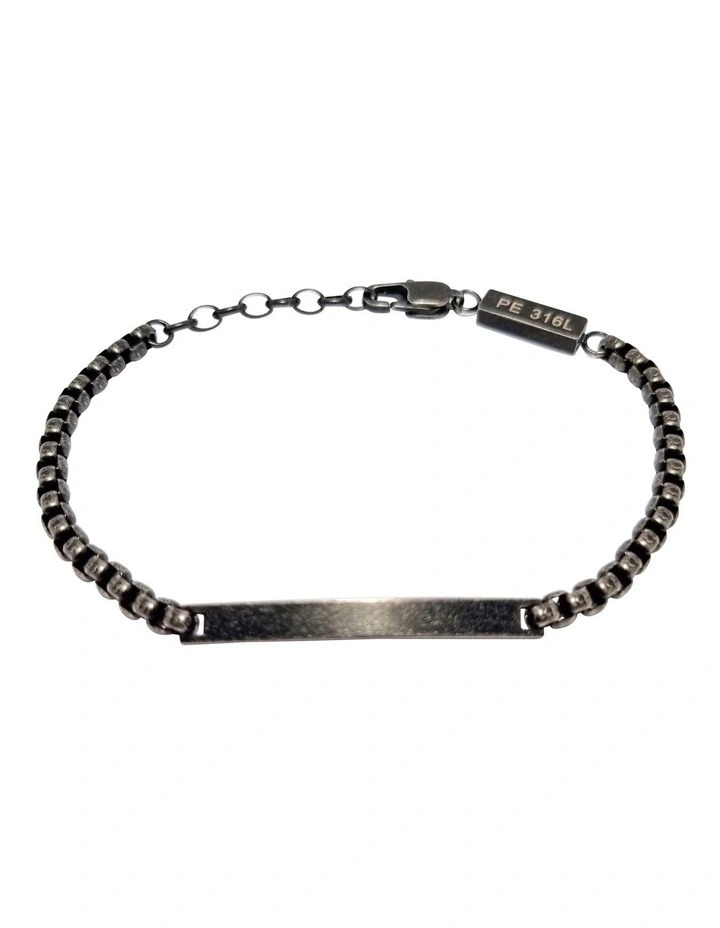 Urban ID Tag Bracelet in Black image 1