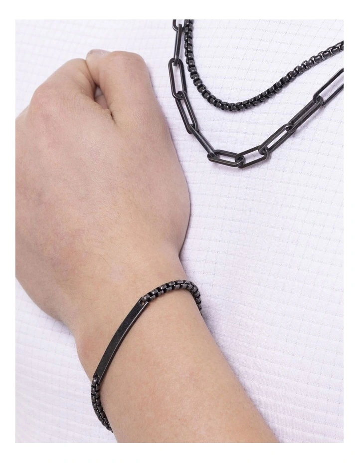 Urban ID Tag Bracelet in Black image 2