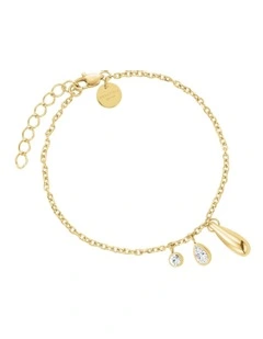 Bold Solitaire Charms Bracelet in Gold-Tone