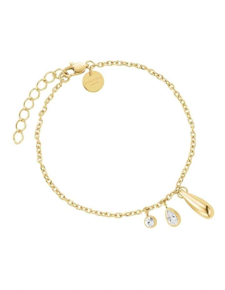 Bold Solitaire Charms Bracelet in Gold-Tone image 1