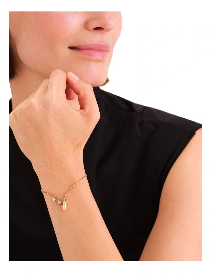Bold Solitaire Charms Bracelet in Gold-Tone image 2