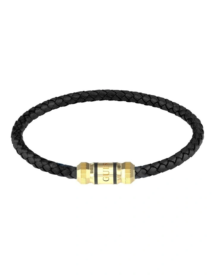 Exagon Leather Bracelet in Gold image 1