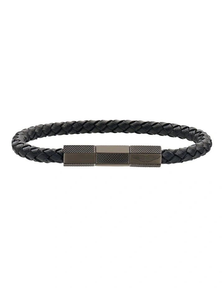 TKS Braided Leather Bracelet in Black image 1