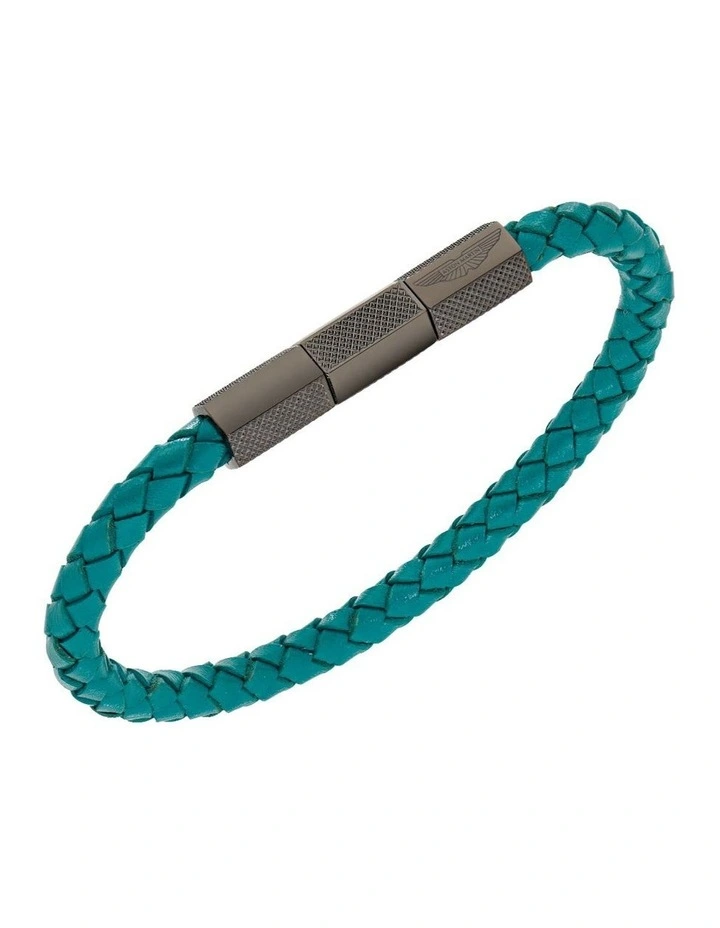 TKS Braided Leather Bracelet in Podium Green image 3