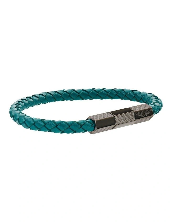 TKS Braided Leather Bracelet in Podium Green image 4