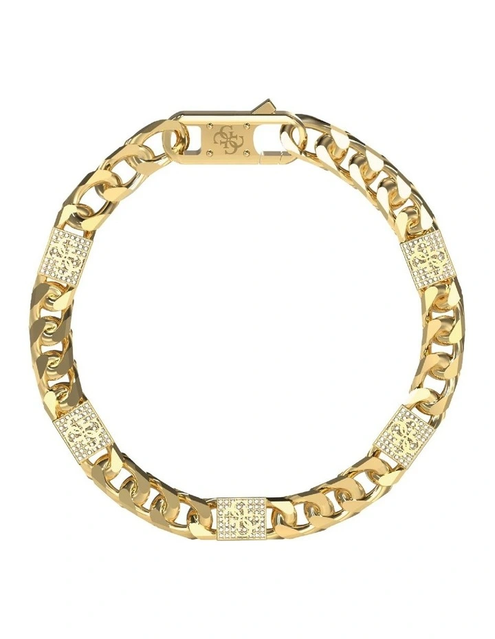 4G Curb Chain Pave Bracelet in Gold-Tone image 1