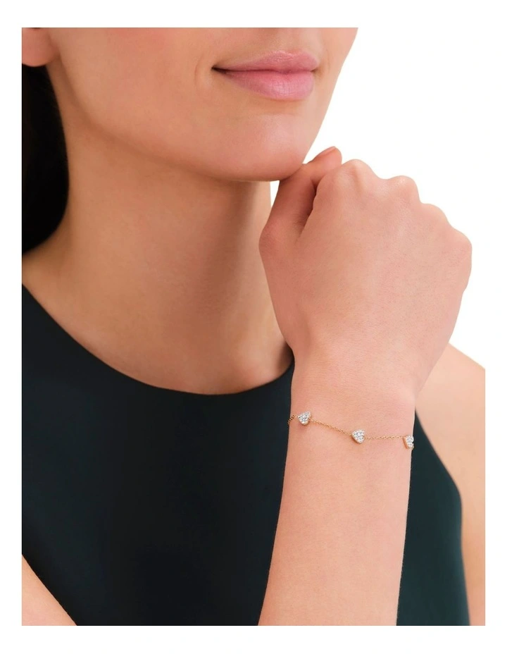 Three Hearts Bracelet in Gold-Tone image 2