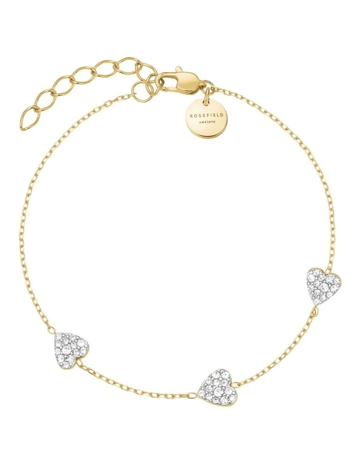 Three Hearts Bracelet in Gold-Tone image 5