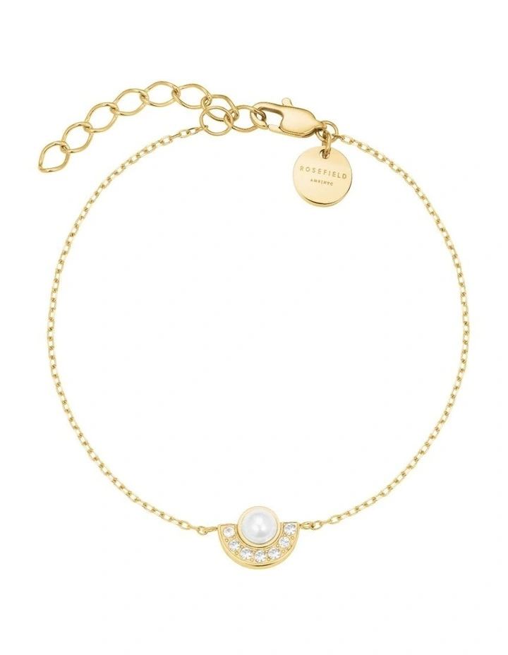 Modern Pearl Circle Bracelet in Gold-Tone image 5