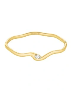 Marquise Wave Bangle Bracelet in Gold-Tone