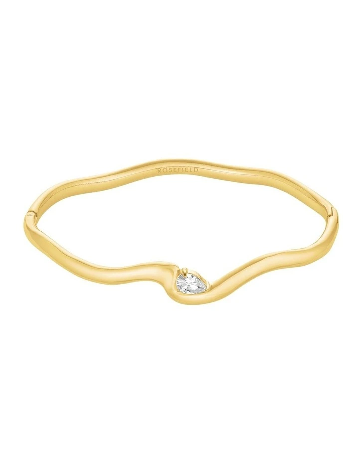 Marquise Wave Bangle Bracelet in Gold-Tone image 1
