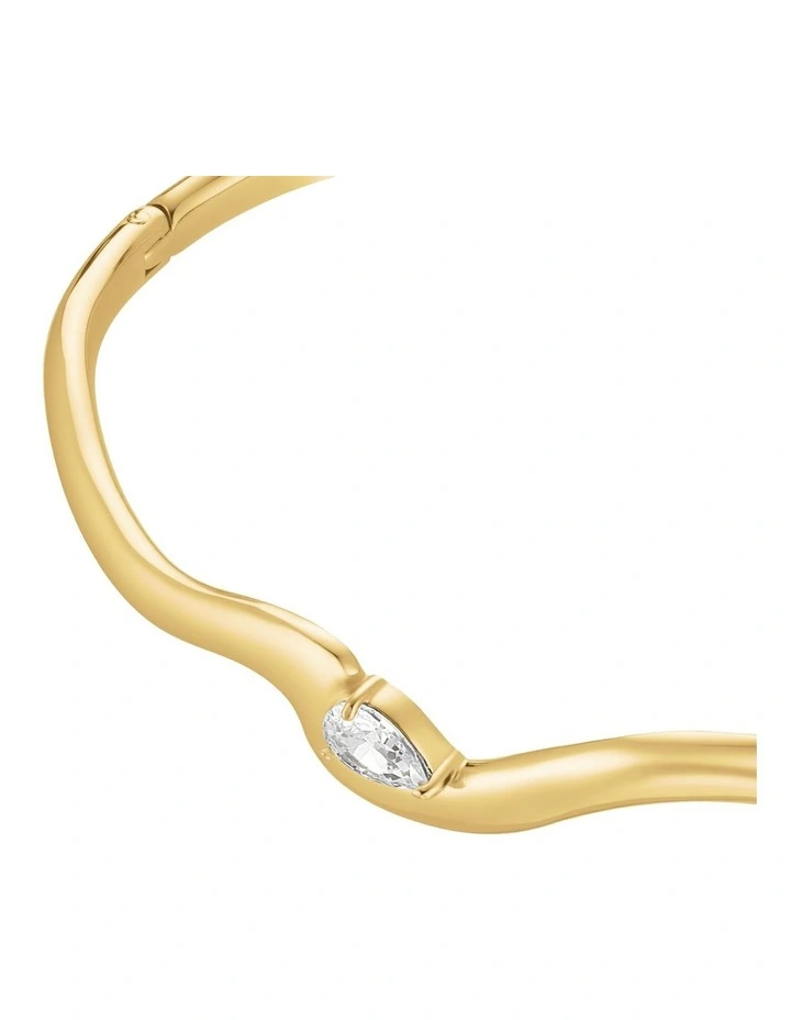 Marquise Wave Bangle Bracelet in Gold-Tone image 3