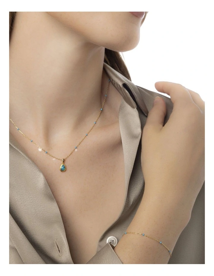 Dainty Bead Station Bracelet in Gold image 2