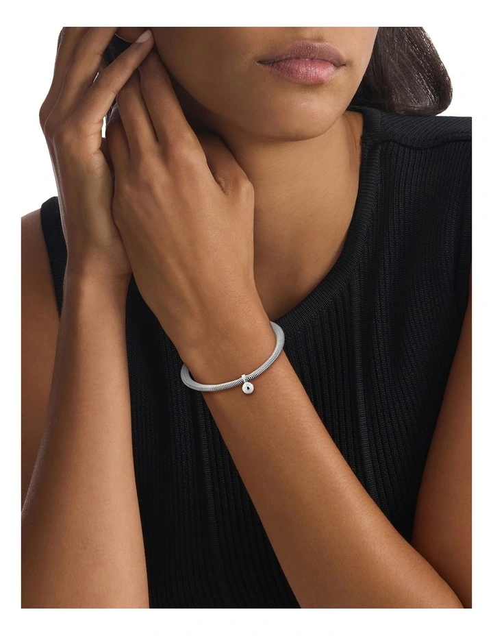 Layered Stainless Steel Chain Bracelet in Silver image 3