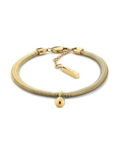 Layered Ionic Plated Thin Steel Chain Bracelet in Gold