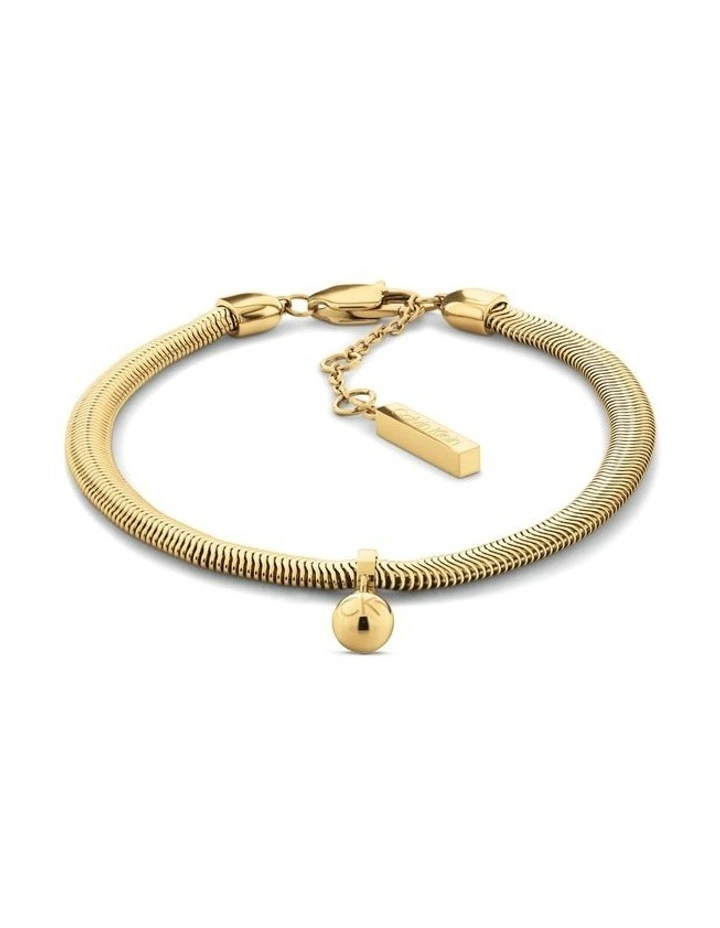 Layered Ionic Plated Thin Steel Chain Bracelet in Gold image 1