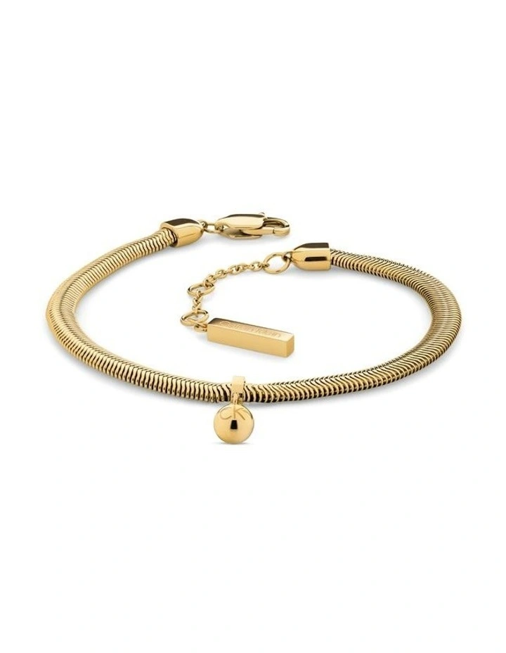 Layered Ionic Plated Thin Steel Chain Bracelet in Gold image 2